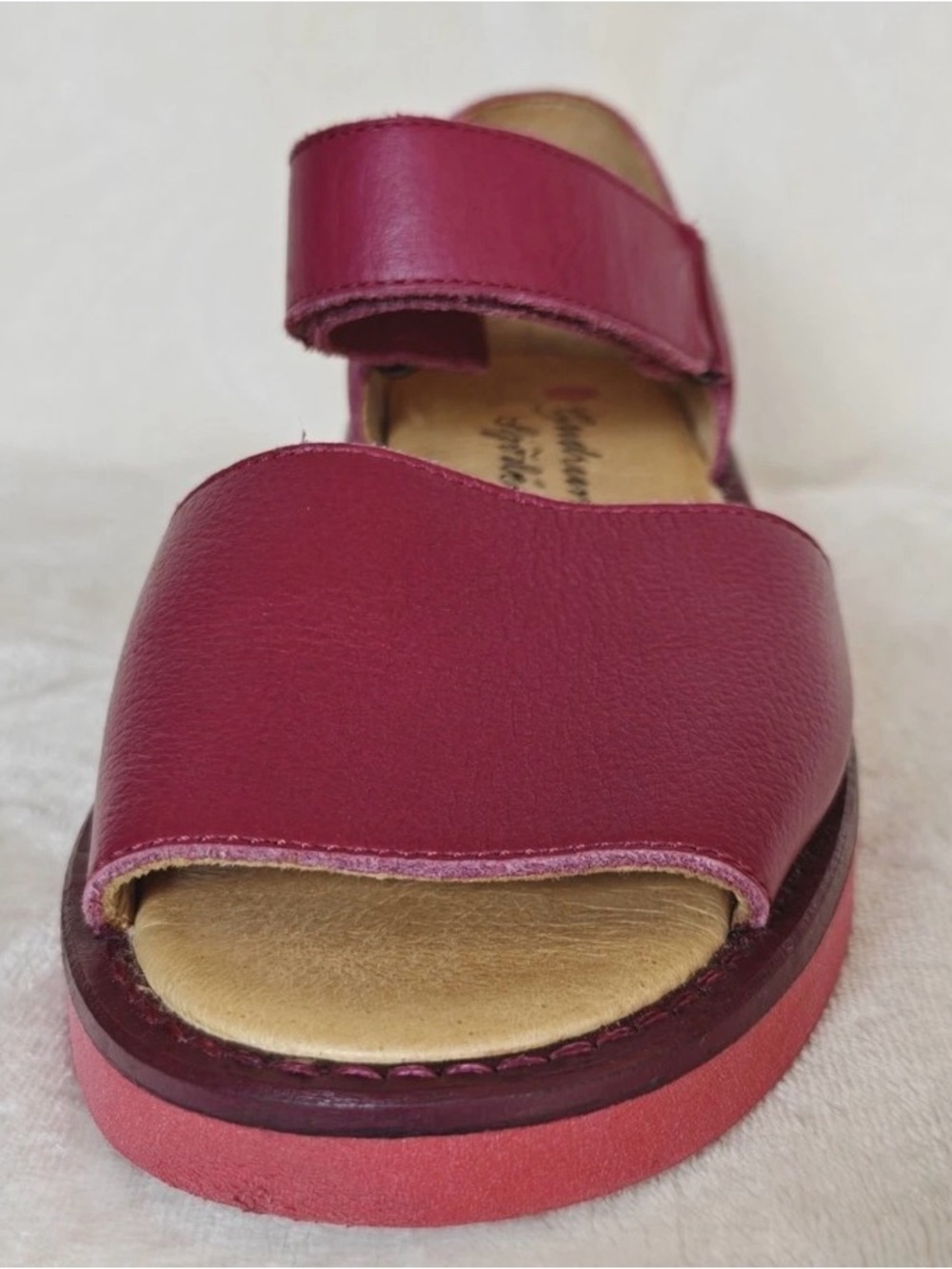 Gudrun Sjöden Sweet Berry Leather Sandals with Coral Pink Soles - Picture 6 of 9